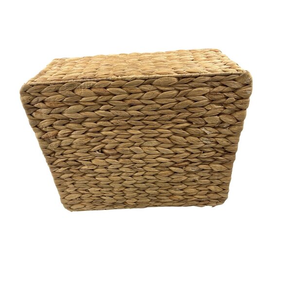 Handwoven Wicker Storage Baskets Set Of 2 With Wooden Handles - Rustic & Durable - Picture 12 of 12